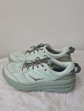 Hoka Shoes Mint Green Platform Sneakers Size 6.5